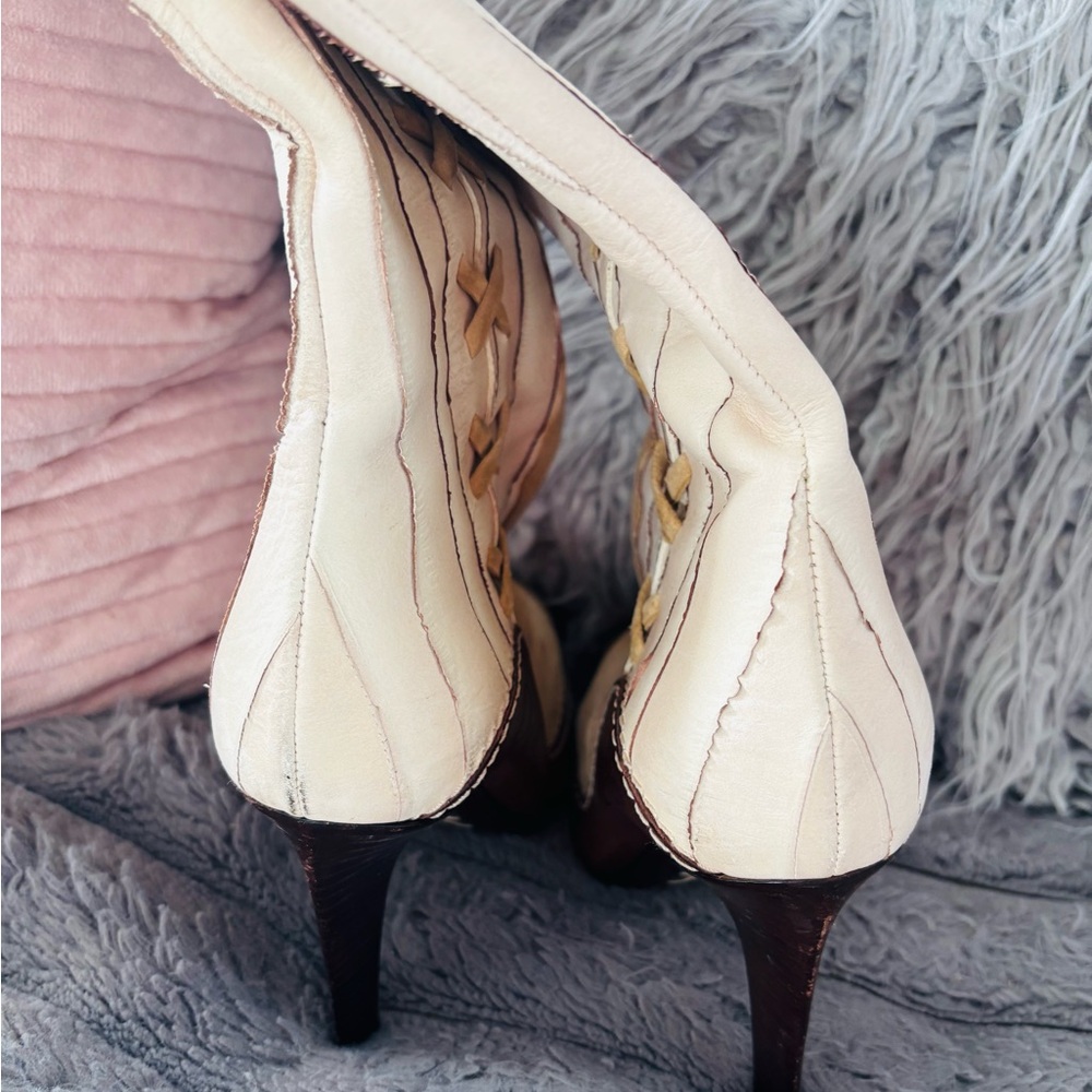 Dior Cream and Tan Heeled Boots - Picture 4 of 7